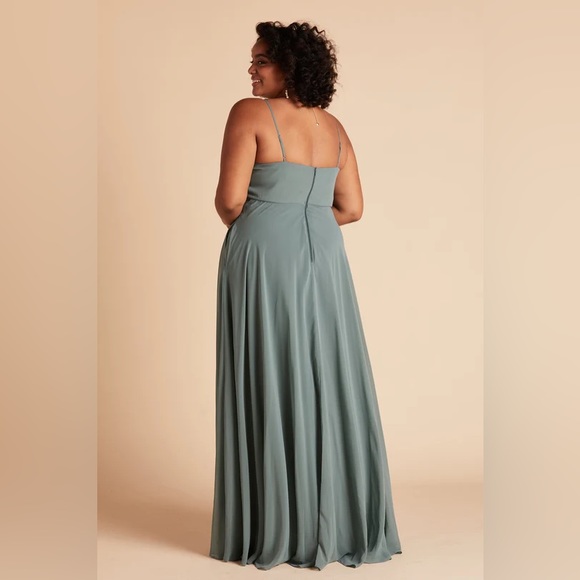 NEW Birdy Grey Kaia Chiffon Sea Glass Lined Long Dress Size Extra Large Pockets - Picture 6 of 16